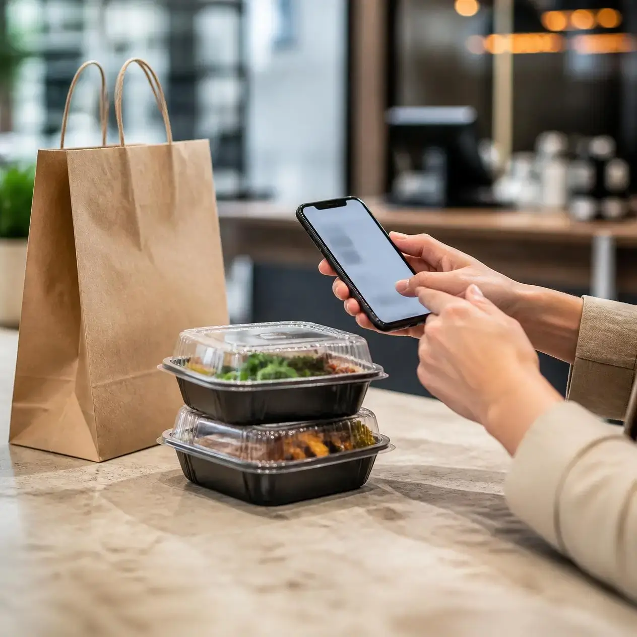 Online ordering app showing a restaurant menu